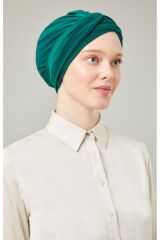 Kadın Tesettür Dolama Bone Zümrüt Yeşili - Standart