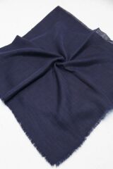 Kadın Tesettür Flamlı Eşarp Düz Flamlı Tülbent Lacivert - 100 x 100