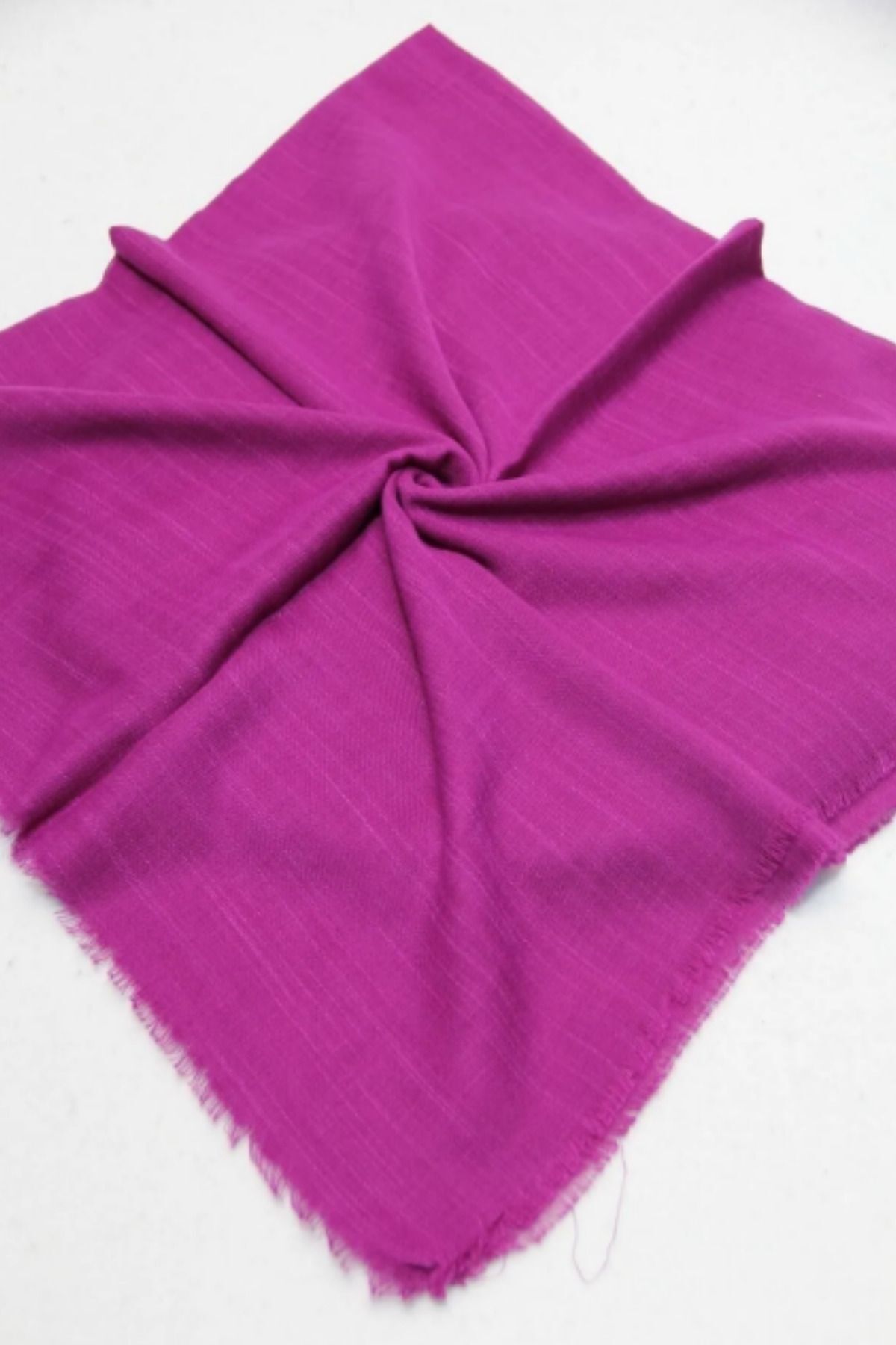 Kadın Tesettür Flamlı Eşarp Düz Flamlı Tülbent Mor - 100 x 100