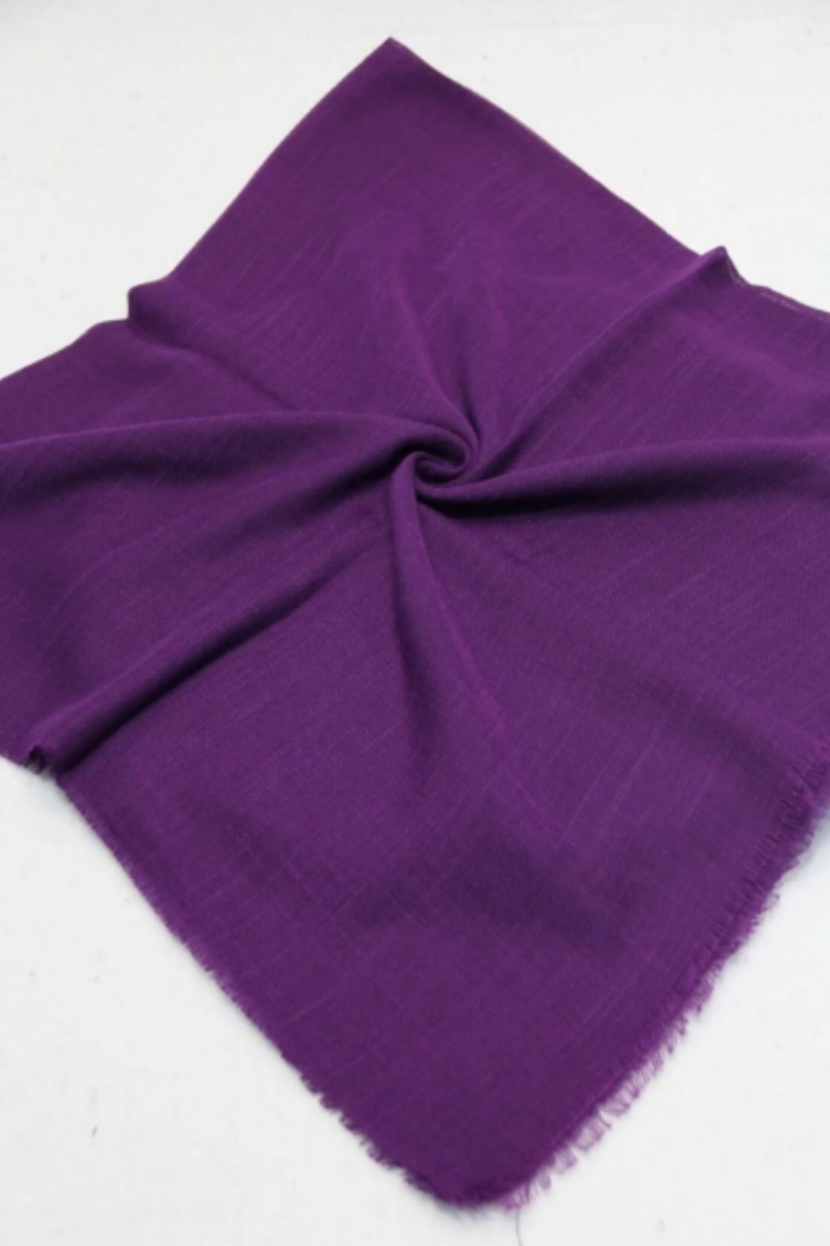 Kadın Tesettür Flamlı Eşarp Düz Flamlı Tülbent Mürdüm - 100 x 100