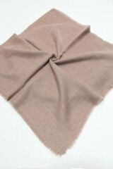 Kadın Tesettür Flamlı Eşarp Düz Flamlı Tülbent Sütlü Kahve - 100 x 100