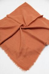 Kadın Tesettür Flamlı Eşarp Düz Flamlı Tülbent Taba - 100 x 100