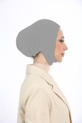 Kadın Tesettür Geniş Hacimli Pratik Ense Ve Çene Altından Geçmeli Kaymayan Bone Açık Gri - Standart