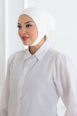 Kadın Tesettür Geniş Hacimli Pratik Ense Ve Çene Altından Geçmeli Kaymayan Bone Ekru - Standart