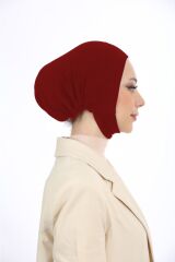 Kadın Tesettür Geniş Hacimli Pratik Ense Ve Çene Altından Geçmeli Kaymayan Bone Bordo - Standart