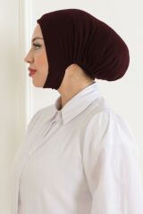 Kadın Tesettür Geniş Hacimli Pratik Ense Ve Çene Altından Geçmeli Kaymayan Bone Kahverengi - Standart