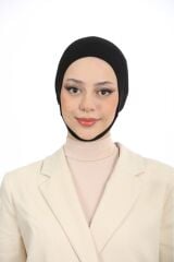 Kadın Tesettür Geniş Hacimli Pratik Ense Ve Çene Altından Geçmeli Kaymayan Bone Koyu Gri - Standart