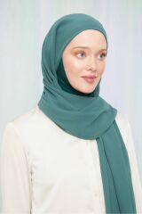 Kadın Tesettür Hijab Boneli Şifon Şal Zümrüt Yeşili - Tek Ebat