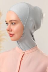 Kadın Tesettür Hijab Boneli Şifon Şal Gri - Standart