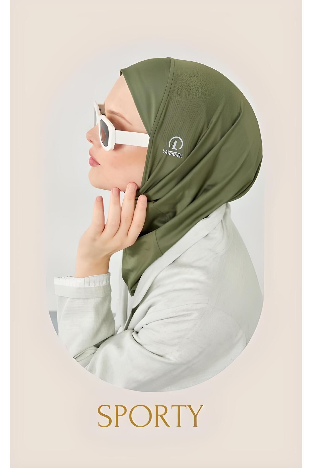 Kadın Tesettür Hijab Deniz Havuz Spor  Uyumlu Bone Haki - Standart