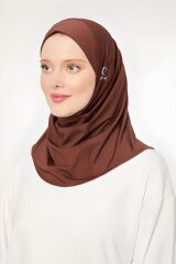 Kadın Tesettür Hijab Deniz Havuz Spor  Uyumlu Bone Kahverengi - Standart