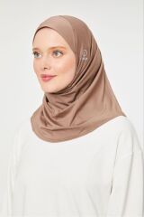 Kadın Tesettür Hijab Deniz Havuz Spor  Uyumlu Bone Sütlü Kahve - Standart