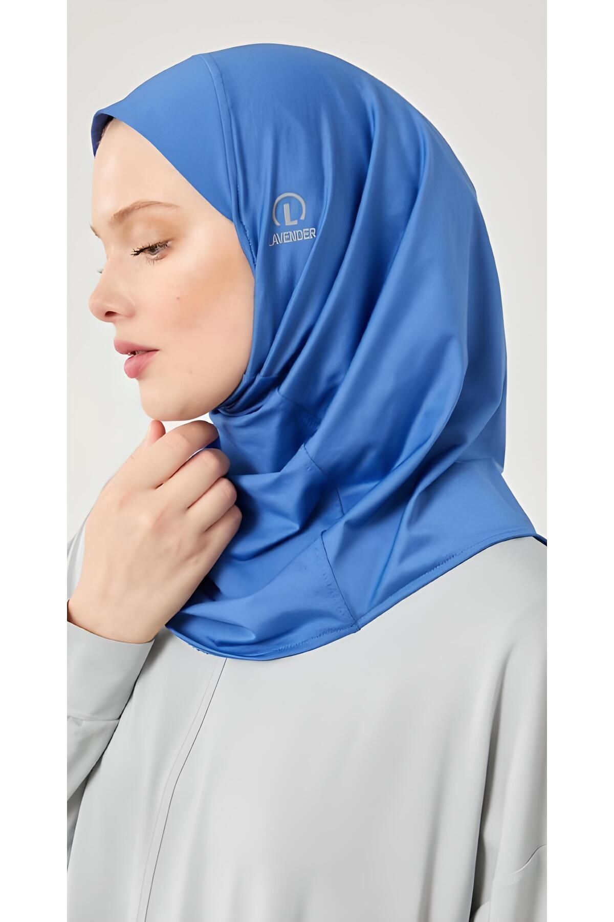 Kadın Tesettür Hijab Spor Bone Saks Mavisi