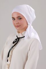 Kadın Tesettür İç Başörtüsü İç Tülbent Alt Tülbent Beyaz-Beyaz - Standart