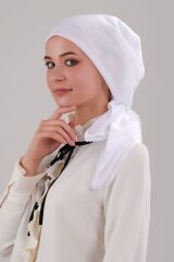 Kadın Tesettür İç Başörtüsü İç Tülbent Alt Tülbent Beyaz-Beyaz - Standart