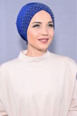 Kadın Tesettür İncili Taşlı Havuz Dış Bone Saks - Standart