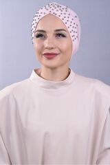 Kadın Tesettür İncili Taşlı Havuz Dış Bone Taş Rengi - Standart