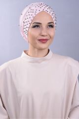 Kadın Tesettür İncili Taşlı Havuz Dış Bone Taş Rengi - Standart