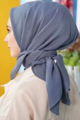Kadın Tesettür Mio Caz Eşarp Hijab Gri - Tek Ebat