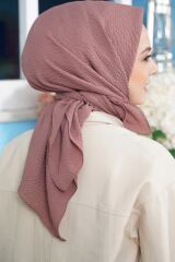 Kadın Tesettür Mio Caz Eşarp Hijab Gül Kurusu - Tek Ebat