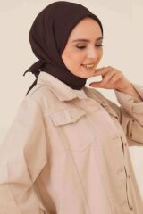 Kadın Tesettür Mio Caz Eşarp Hijab Kahverengi - Tek Ebat