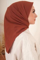Kadın Tesettür Mio Caz Eşarp Hijab Kiremit - Tek Ebat