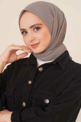 Kadın Tesettür Mio Caz Eşarp Hijab Koyu Gri - Tek Ebat
