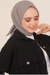 Kadın Tesettür Mio Caz Eşarp Hijab Koyu Gri - Tek Ebat
