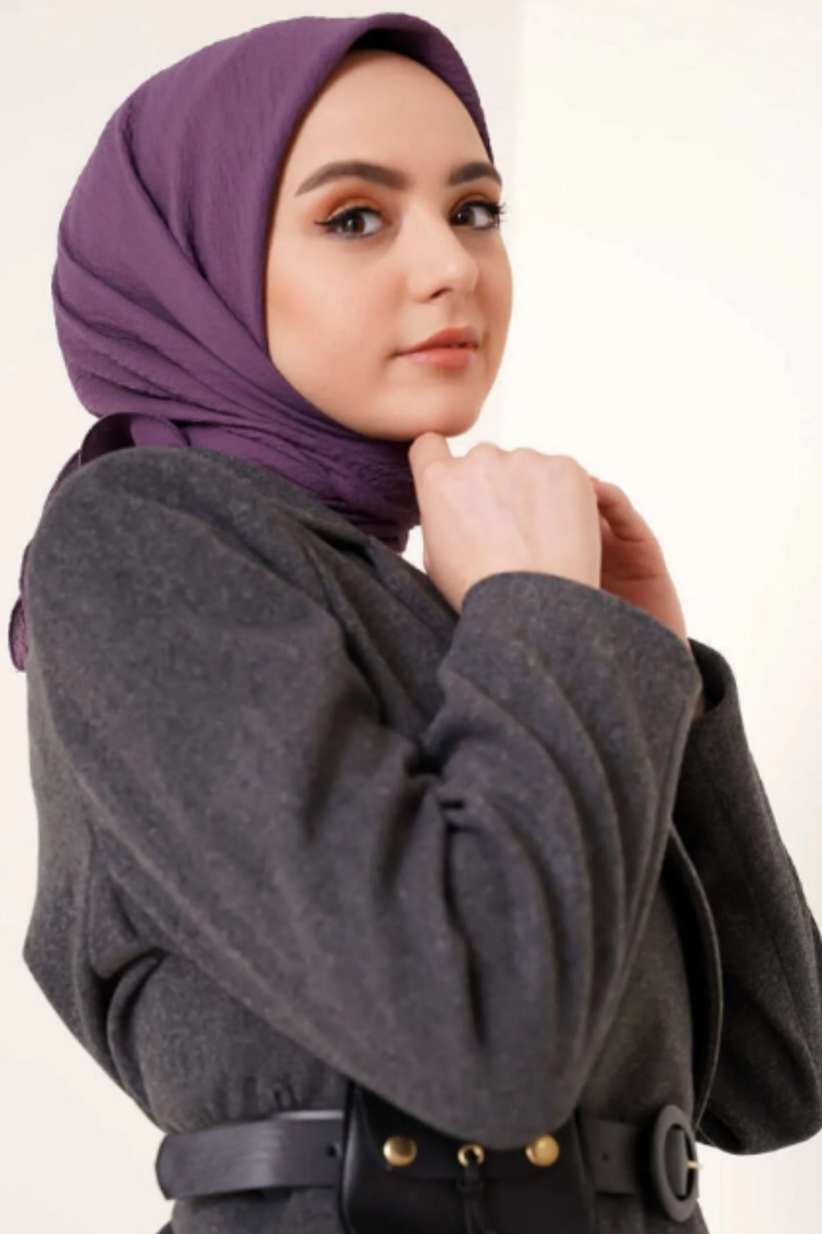 Kadın Tesettür Mio Caz Eşarp Hijab Lavanta - Tek Ebat