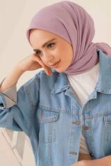 Kadın Tesettür Mio Caz Eşarp Hijab Lila - Tek Ebat