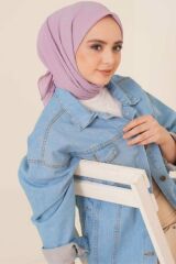 Kadın Tesettür Mio Caz Eşarp Hijab Lila - Tek Ebat