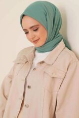 Kadın Tesettür Mio Caz Eşarp Hijab Mint Yeşili - Tek Ebat