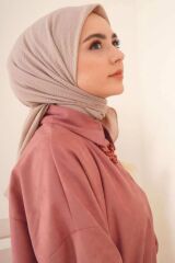 Kadın Tesettür Mio Caz Eşarp Hijab Sütlü Kahve - Tek Ebat