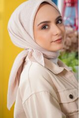 Kadın Tesettür Mio Caz Eşarp Hijab Taş Rengi - Tek Ebat