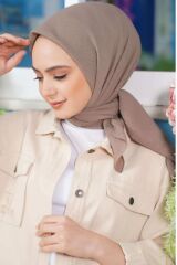 Kadın Tesettür Mio Caz Eşarp Hijab Vizon - Tek Ebat