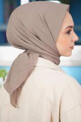 Kadın Tesettür Mio Caz Eşarp Hijab Vizon - Tek Ebat