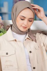 Kadın Tesettür Mio Caz Eşarp Hijab Vizon - Tek Ebat