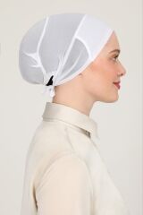 Kadın Tesettür Parisien Tüllü Climafit Likralı Nefes Alan Dikişsiz Parizyen Bone Ekru - Standart