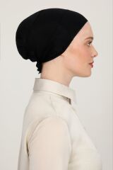 Kadın Tesettür Parisien Tüllü Climafit Likralı Nefes Alan Dikişsiz Parizyen Bone Siyah - Standart