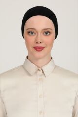 Kadın Tesettür Parisien Tüllü Climafit Likralı Nefes Alan Dikişsiz Parizyen Bone Siyah - Standart