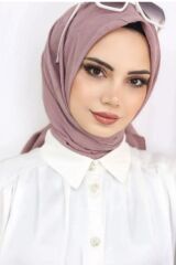 Kadın Tesettür Pratik Bambu Kraş Eşarp Açık Gül Kurusu - 100 x 100