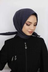 Kadın Tesettür Pratik Bambu Kraş Eşarp Antrasit - 100 x 100