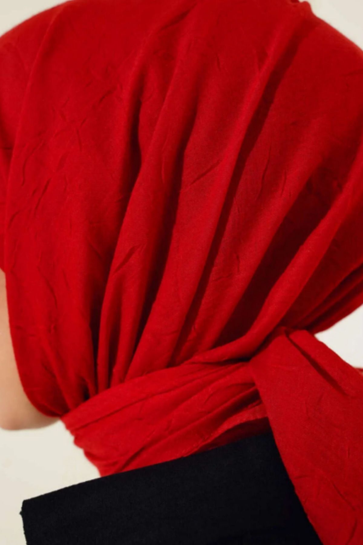 Kadın Tesettür Pratik Bambu Kraş Eşarp Kırmızı - 100 x 100