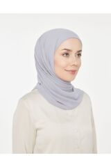 Kadın Tesettür Pratik Boru Boneli Hazır Şifon Şal Açık Gri - Tek Ebat