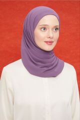 Kadın Tesettür Pratik Boru Boneli Hazır Şifon Şal Mor - Tek Ebat
