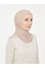 Kadın Tesettür Pratik Boru Boneli Hazır Şifon Şal Taş Rengi - Tek Ebat