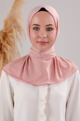 Kadın Tesettür Pratik Çıtçıtlı Sandy Deniz Havuz Uyumlu Fular Hazır Bone Pudra - Standart