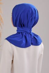 Kadın Tesettür Pratik Çıtçıtlı Sandy Deniz Havuz Uyumlu Fular Hazır Bone Saks Mavisi - Standart