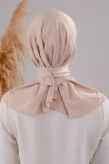 Kadın Tesettür Pratik Çıtçıtlı Sandy Fular Hazır Şal Krem