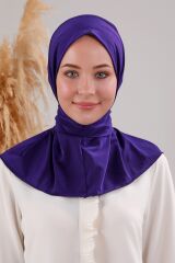 Kadın Tesettür Pratik Çıtçıtlı Sandy Fular Hazır Şal Mavi